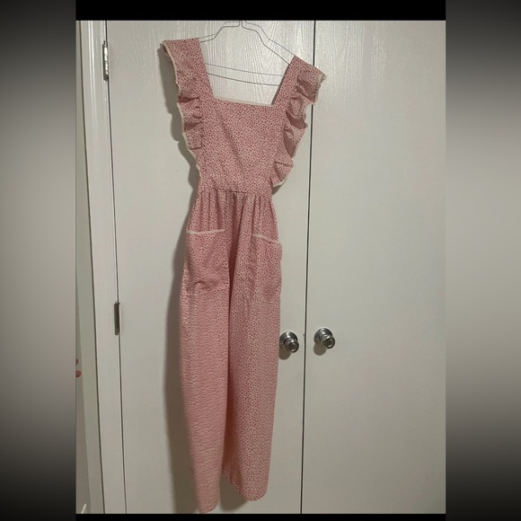 Vintage red floral apron dress - Picture 2 of 3